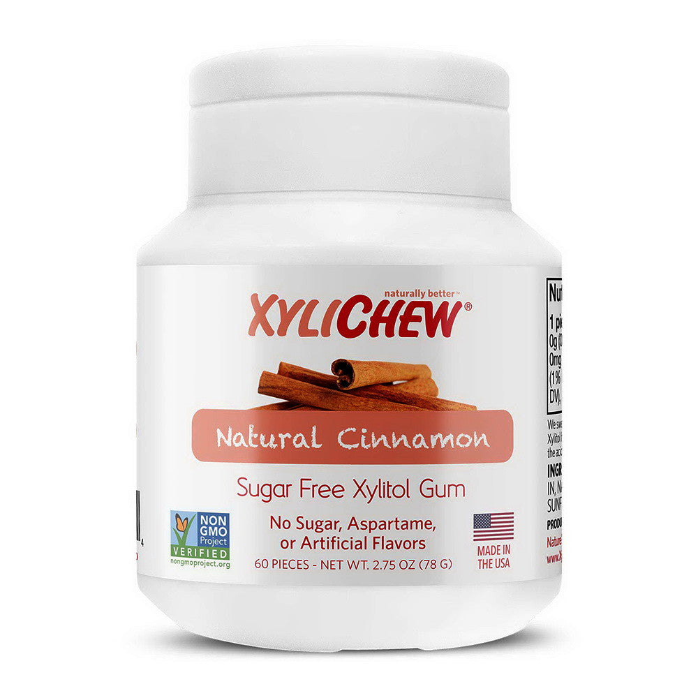 Xylichew Natural Cinnamon Soft Xylitol Chewing Gum, Sugar Free, 60 Ea